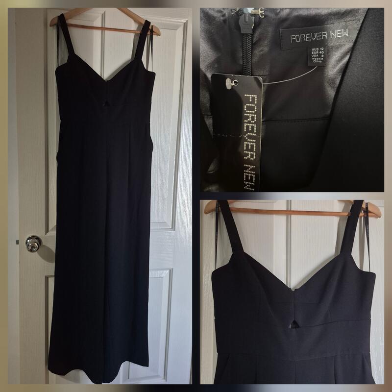 Black Forever New Wide Leg Jumpsuit Size 12